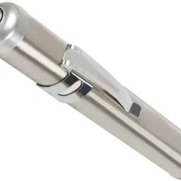 High Quality Mini Flash Light Torches Stainless Steel LED Flashlight Round Moon Shape with Keychain Pen for Camping,Doctors,Dentist, Moon Light (pack2) Torch-image-44