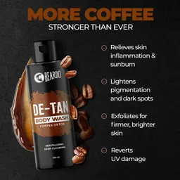 beardo De-Tan Body Wash & Silicone Scrubber for Men | Exfoliating | Coffee & Aloe Vera image 3