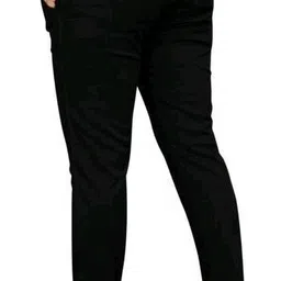 palclouthes trend Men Regular Fit Black Lycra Blend Trousers image 2