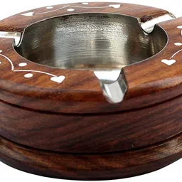 Brown Wood Ashtray Brown Wood Ashtray (Pack of 1) Brown Wood Ashtray-image-0