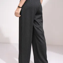 tokyo talkies Women Straight Fit Multicolor Cotton Blend Trousers image 2