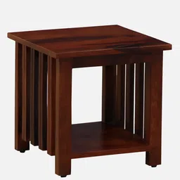 woodsworth from pepperfry Eva Sheesham Wood End Table In Honey Oak Finish image 4