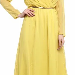 la zoire Women Maxi Yellow Full Length Dress-picture-15