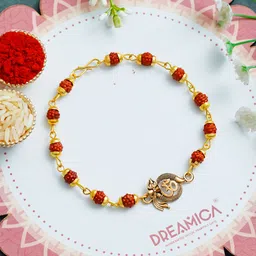 dreamica Bracelet Rakhi For Brother - 04 Assorted Rakhi, Chawal Roli Pack, Greeting Card Set image 4