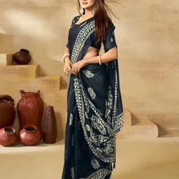 samah Floral Print Daily Wear Georgette Saree image 4