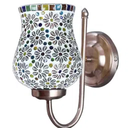 new era Mosaic Multicolored Glass Wall Mounted Lamp with Steel Base image 5