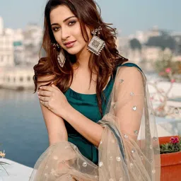 akshitafeb Art Silk Stitched Flared/A-line Gown image 4