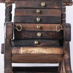 ons interior industry Rocking Chair Brown Mango Wood (Set of Missing) Table Coaster with Stand image 5