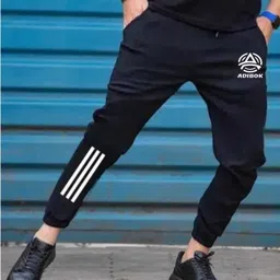 adibok Men Solid Black Track Pants-picture-35