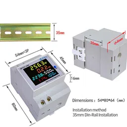 electrolight High Quality D52-2066 DIN-rail multi-function 220VAC 100AMP Digital meter. Voltmeter image 5