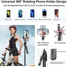 TRUWEL L16 Camera & Mobile Tripod | Extendable Travel Tripod Stand with 3-Way Pan Head Tripod image 3