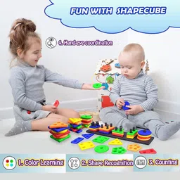 gamloid New Creative Geometrics Square Educational Learning Toys Stacking Block Game image 5