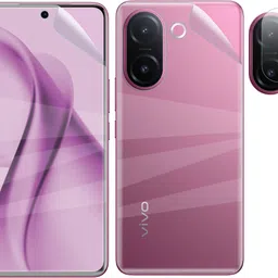 Vatsin Front and Back Screen Guard for ViVO T4 Pro, Ultra Thin Hydrogel Soft TPU Screen Guard for ViVO T4 Pro [With Rear Camera Lens Guard] image 1