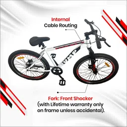 caya Bump Team-Mate 26" Matte Finish Dual Disc, Double Wall Alloy Rims, Front Shocker 26 T (inch) BMX Cycle image 3