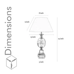 kapoor lampshades Faris Nickel Finish Metal Table Lamp With White Cotton Shade image 3