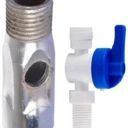 opzet india Steel Inlet Ball Valve Set 1/4" + Plastic Connector for Connection of Ro/Uv Water Purifiers with Raw Water Tap Tap Mount Water Filter-picture-11