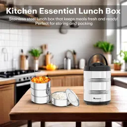 mumma's life Stainless Steel Jumbo Lunch Box (4 Tier Lunch Box) 4 Containers Lunch Box image 5