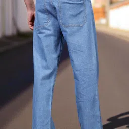 zaysh Men Loose Fit Mid Rise Light Blue Jeans image 2