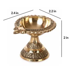 bulkysanta Pure Brass Laxmi Kuber Diya (Pack Of 2) image 4