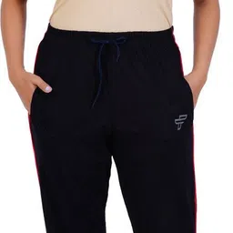 feel track Pack of 2 Women Solid Dark Blue, Black Track Pants image 5