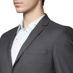 park avenue Men Solid Single Breasted Formal Blazer image 3