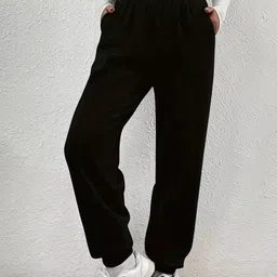 daphne maurier Women Solid Black Track Pants-picture-24