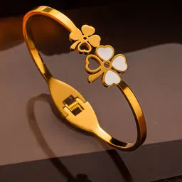 Jewels Galaxy Gold-Plated Cuff Bracelet image 1