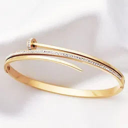Designs & You American Diamond Gold-Plated Cuff Bracelet image 2