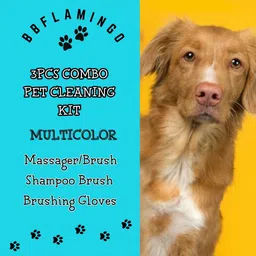 bbflamingo Combo of 3 Pet Grooming Tools - Bath Brush, Deshedding Glove, Hair Cleaning Comb Plain/ Bristle Brushes for Dog, Dog & Cat, Guinea Pig, Hamster, Rabbit, Cat image 5