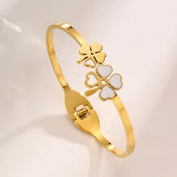Jewels Galaxy Gold-Plated Cuff Bracelet image 4