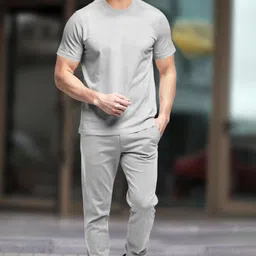 tripr Men Night Suit Set Grey Solid-picture-38