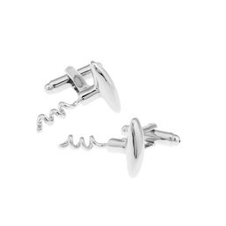 The Tie Hub Silver-Toned Corkscrew Brass Cufflink-picture-1