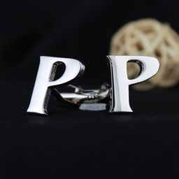 PELUCHE Silver-Toned Alphabet Cufflink-picture-24