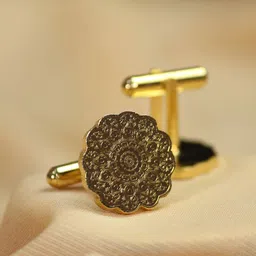 Tossido Gold-Plated Floral Cufflink image 3