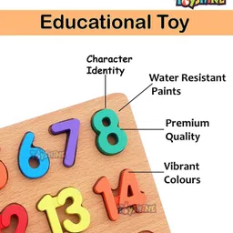 kaarpaagaa inc Wooden 123 Numbers Puzzle, Wooden Counting Numbers (0 to 9) Educational Toy image 3