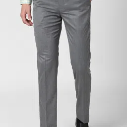 peter england Men Slim Fit Grey Polyester Trousers-picture-18
