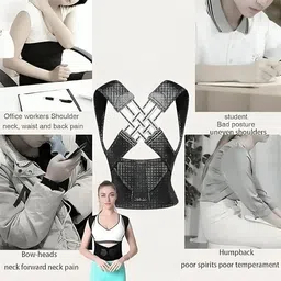 dvimart Adjustable Shoulder and Back Posture Belt for Improved Spine Alignment Women, Men, Girls, Boys Lacrosse Shoulder Pad image 2