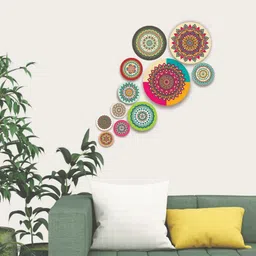 craftinky Mandala Pattern Wall Hanging Decoration Artwork | Decorative Item | Ideal Gifts Pack of 11 image 2