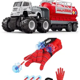 deoxy Spiderman Web Shooter Cross Bow Launcher,Diecast Alloy Fire Fighting Big Truck-picture-19