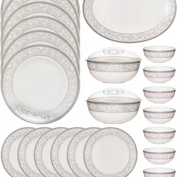 cello Pack of 29 Opalware Glass Dinner Set of 29pcs Dinner Set image 2