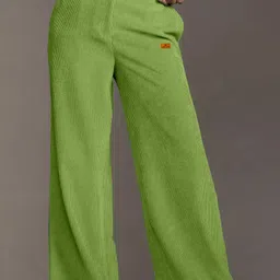 rajovati Women Relaxed Light Green Polyester Trousers-picture-16