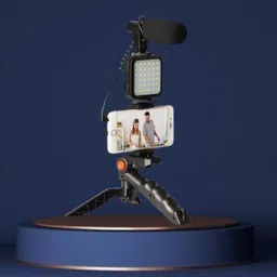 FRONY Video Kit with(Tripod) LED Lights & Wireless Microphone For Vlogging/YouTubeB305 Tripod-image-88