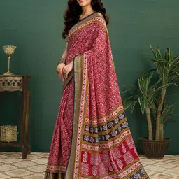 siril Printed, Woven Bollywood Cotton Blend Saree image 2