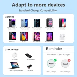 RVAT Lightning Cable 3 A 1 m Type-C to Lightning Compatible Charging Cable | fast charging image 4