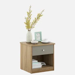 spacewood Nester Bed Side Table In Sebastian Oak & Melamine Finish image 4