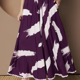 lookshine Women Flared Purple, White Polyester Trousers image 4