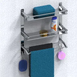 csi international Folding Towel Rack/Hanger/ Stand/Bathroom Accessories Silver Towel Holder SILVER Towel Holder image 2