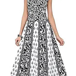 love fashion Women A-line Black, White Ankle Length Dress image 1