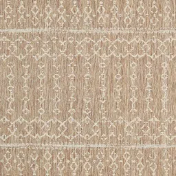 priyate Beige Geometric Polypropylene 8 ft x 10 ft Machine Made Carpet image 2