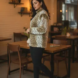 sreen layerzz Women Solid High Neck Multicolor Sweater image 3